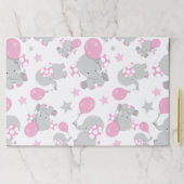 ゾウの模様、かわいいゾウ – ピンク灰色 ペーパーパッド (インサイチュ)