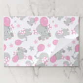 ゾウの模様、かわいいゾウ – ピンク灰色 ペーパーパッド (折り畳み)