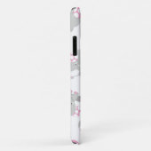 ゾウの模様、かわいいゾウ – ピンク灰色 Case-Mate iPhoneケース (裏面/右)