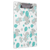 ゾウの模様、かわいいゾウ – 青い灰色 クリップボード (右)