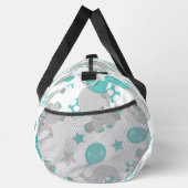 ゾウの模様、かわいいゾウ – 青い灰色 ダッフルバッグ (右)