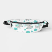 ゾウの模様、かわいいゾウ – 青い灰色 ファニーパック (正面)