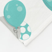 ゾウの模様、かわいいゾウ – 青い灰色 フリースブランケット (角)