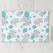 ゾウの模様、かわいいゾウ – 青い灰色 ペーパーパッド (インサイチュ)