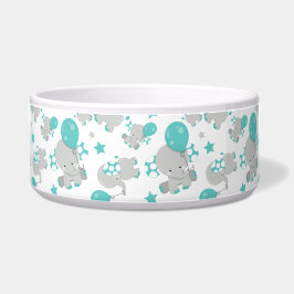 ゾウの模様、かわいいゾウ – 青い灰色 ボウル