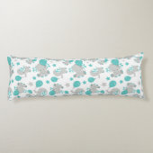 ゾウの模様、かわいいゾウ – 青い灰色 ボディピロー (裏面)