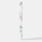 ゾウの模様、かわいいゾウ – 青い灰色 iPhoneケース (右側面)