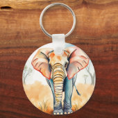 ゾウの水彩イラストレーション キーホルダー (裏面)