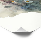 ゾウの水彩画アート ポスター (コーナー)