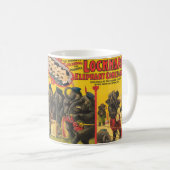 ゾウの演奏サーカスのポスター コーヒーマグカップ (正面右)
