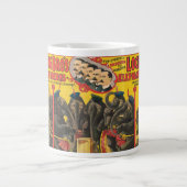 ゾウの演奏サーカスのポスター ジャンボコーヒーマグカップ (正面)