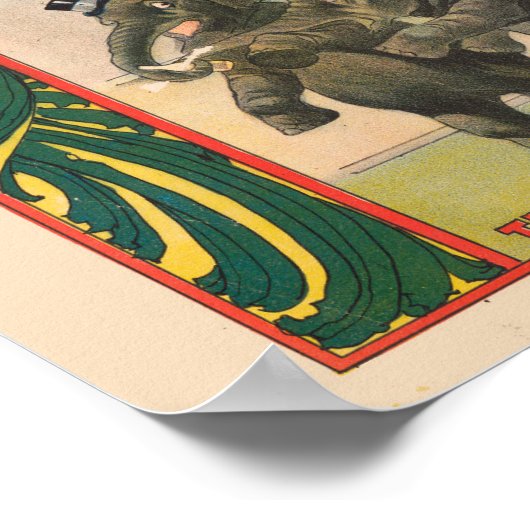 ゾウの演奏サーカスのポスター ポスター (角)