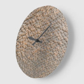 ゾウの皮：抽象芸術テクスチャの背景 ラージ壁時計 (傾斜)