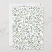 ゾウの緑の男女兼用赤ちゃんシャワー サンキューカード (裏面)