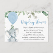 ゾウの緑の青いバルーン表示シャワー エンクロージャーカード (正面)