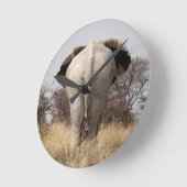 ゾウの背面 ラウンド壁時計 (傾斜)