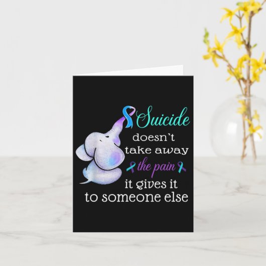 ゾウの自殺の痛みセミコロン自殺の予防 カード (黄色い花)