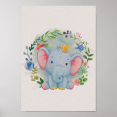 ゾウの花の保育園ポスター印刷子供部屋 ポスター (正面)
