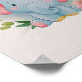 ゾウの花の保育園ポスター印刷子供部屋 ポスター (角)