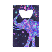 ゾウの花 – あなたの写真/文字/名前を追加 クレジットカード栓抜き (正面)