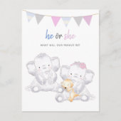 ゾウの表示モダンパーティーはがき ポストカード (正面)