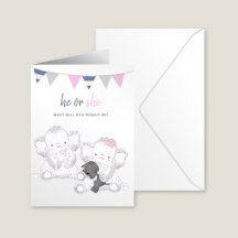 ゾウの表示モダンパーティーはがき