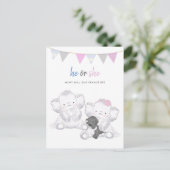 ゾウの表示モダンパーティーはがき ポストカード (スタンド正面)