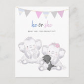 ゾウの表示モダンパーティーはがき ポストカード (正面)