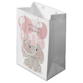 ゾウの誕生日パーティーハット ミディアムペーパーバッグ (正面アングル)