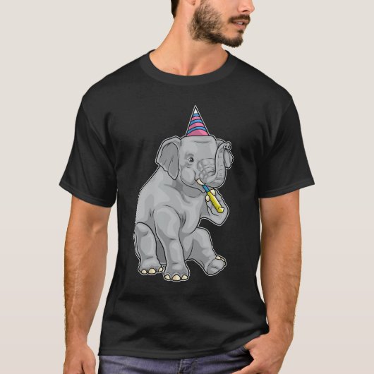 ゾウの誕生日パーティーホーン Tシャツ (正面)