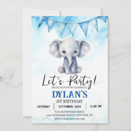 ゾウの誕生日パーティー 招待状