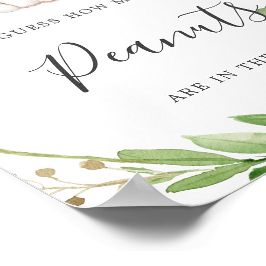 ゾウの赤ちゃんシャワーは何個のピーナッツを推測 ポスター (角)