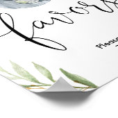 ゾウの赤ちゃんシャワーは緑の金ゴールドに署名 ポスター (角)