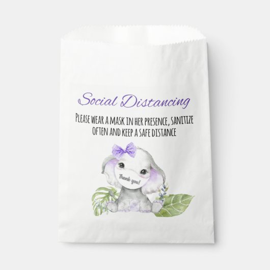 ゾウの赤ちゃんシャワーバッグ フェイバーバッグ (正面)