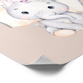 ゾウの赤ちゃんシャワーベビーは甘い楽しみ ポスター (角)