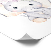 ゾウの赤ちゃんシャワーベビーは甘い楽しみ ポスター (角)