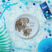 ゾウの赤ちゃんシャワー動物 ペーパープレート (パーティー)