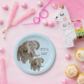 ゾウの赤ちゃんシャワー動物 ペーパープレート (パーティー)