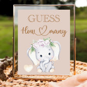 ゾウの赤ちゃんシャワー数を推測 ポスター