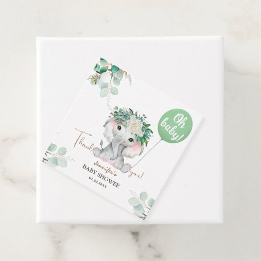 ゾウの赤ちゃんシャワー男女兼用 フェイバータグ (インサイチュ)