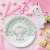 ゾウの赤ちゃんシャワー男女兼用 ペーパープレート (パーティー)