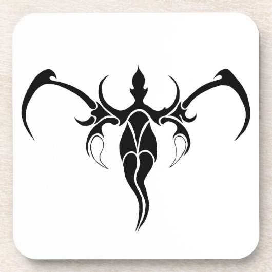 ゾウの部族の入れ墨 – 白黒 コースター (正面)