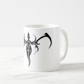 ゾウの部族の入れ墨 – 白黒 コーヒーマグカップ (正面右)