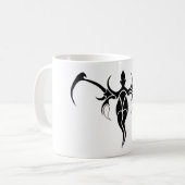 ゾウの部族の入れ墨 – 白黒 コーヒーマグカップ (正面左)