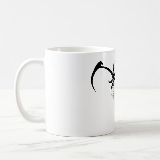 ゾウの部族の入れ墨 – 白黒 コーヒーマグカップ (左)