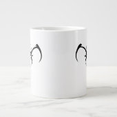 ゾウの部族の入れ墨 – 白黒 ジャンボコーヒーマグカップ (正面)