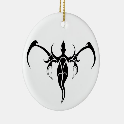 ゾウの部族の入れ墨 – 白黒 セラミックオーナメント (右)