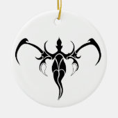 ゾウの部族の入れ墨 – 白黒 セラミックオーナメント (正面)