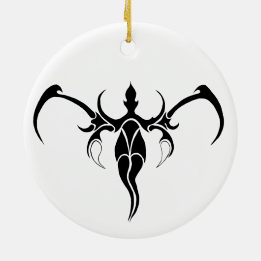 ゾウの部族の入れ墨 – 白黒 セラミックオーナメント (裏面)