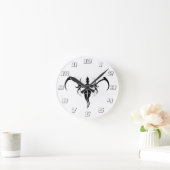 ゾウの部族の入れ墨 – 白黒 ラウンド壁時計 (ホーム)